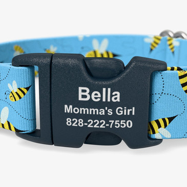 Pollynators Dog Collar personalized buckle